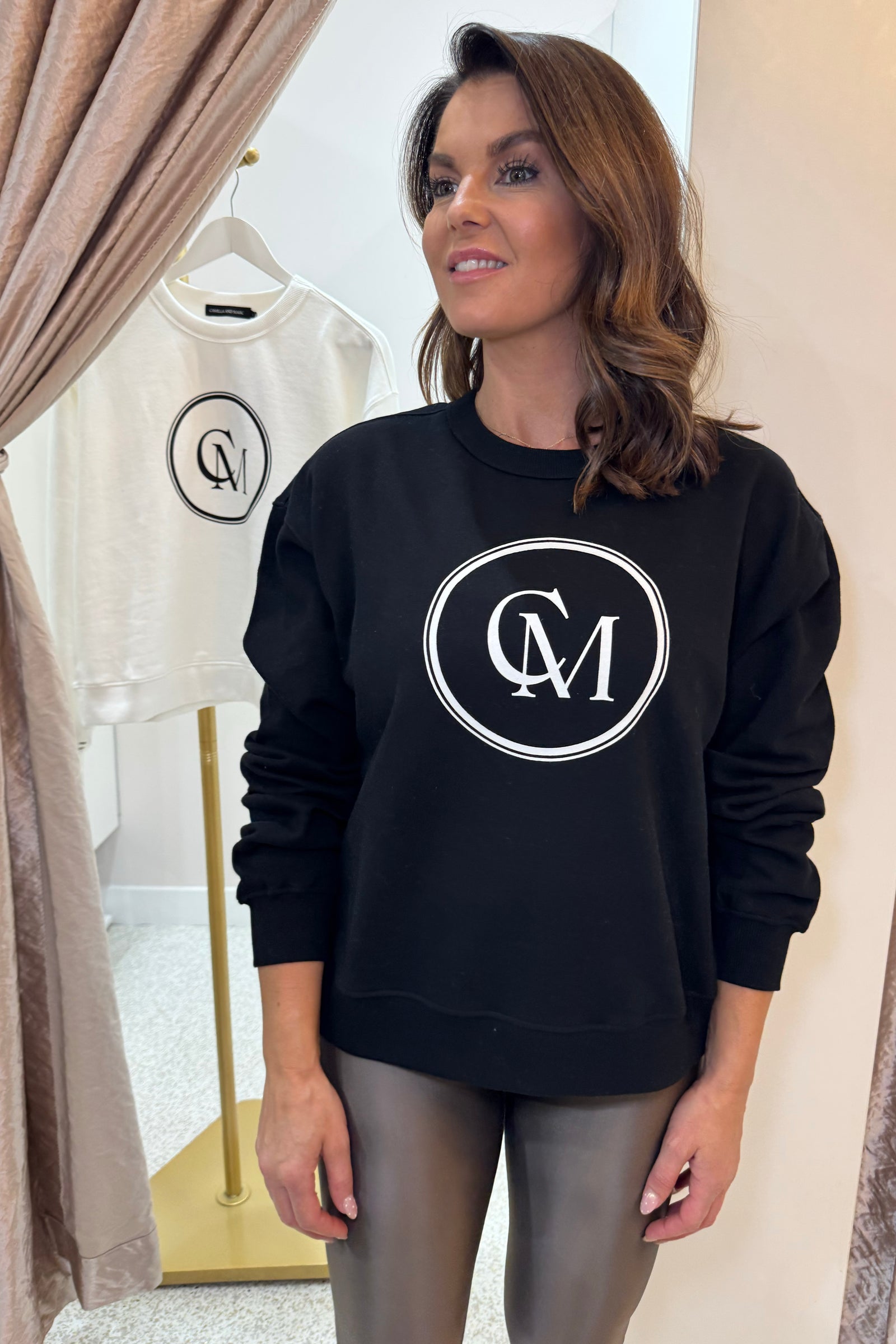 C&M Camilla & Marc Bonnie Large Graphic Sweater | Black / Soft White