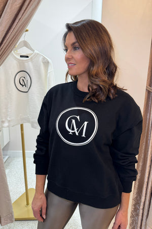 C&M Camilla & Marc Bonnie Large Graphic Sweater | Black / Soft White