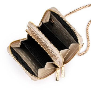 Olga Berg The Elton Mesh Cross Body Bag | Gold