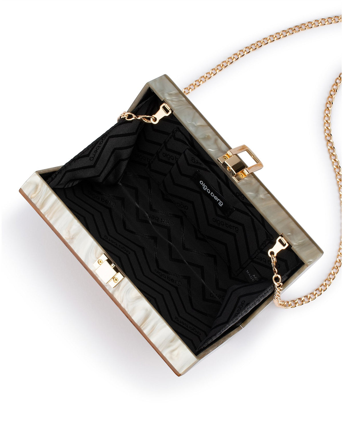 Olga Berg The Erika Acrylic Wave Bag | Natural