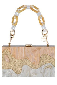 Olga Berg The Erika Acrylic Wave Bag | Natural