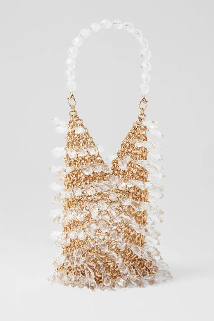 Olga Berg The Florence Chain Mail Bag | Champagne