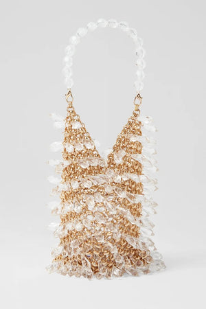 Olga Berg The Florence Chain Mail Bag | Champagne