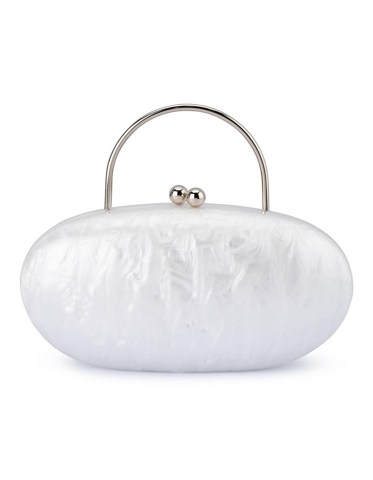 Olga Berg The Imelda Acrylic Clutch Bag | White