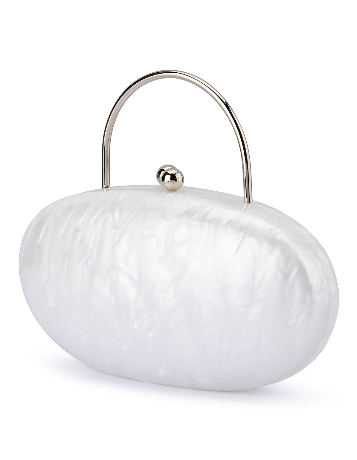 Olga Berg The Imelda Acrylic Clutch Bag | White