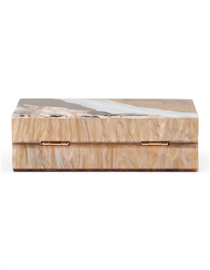Olga Berg The Fleur Acrylic Top Handle Clutch Bag | Natural