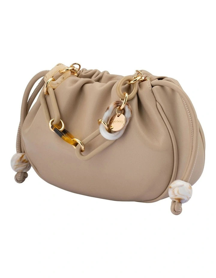 Olga Berg The Mavis Acrylic Clutch Bag | Natural