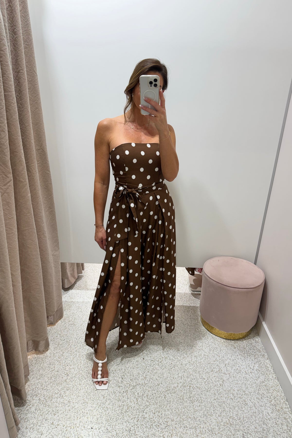 Chosen By Fifi & Annie An Evening In Rome Strapless Jumpsuit | Polka Dot