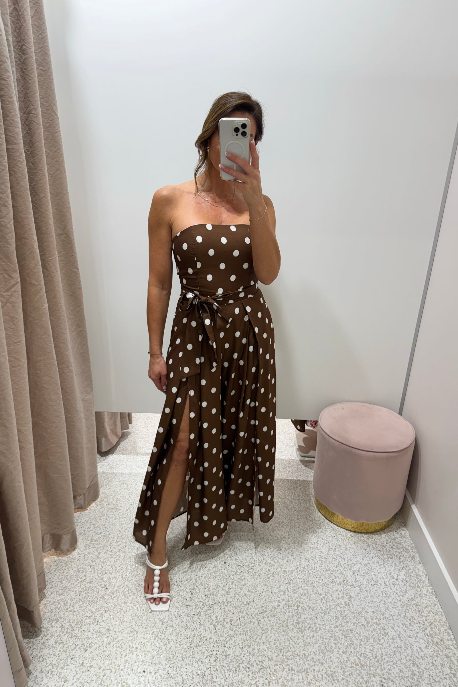 Chosen By Fifi & Annie An Evening In Rome Strapless Jumpsuit | Polka Dot