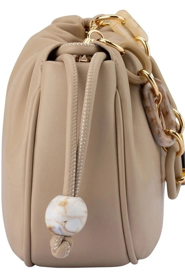 Olga Berg The Mavis Acrylic Clutch Bag | Natural