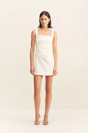 Shona Joy Lani Draped Mini Dress | White