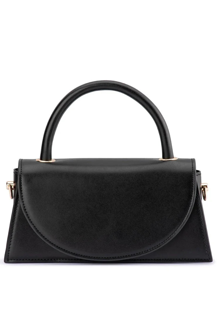 Olga Berg The Hailey Top Handle Clutch Bag | Black