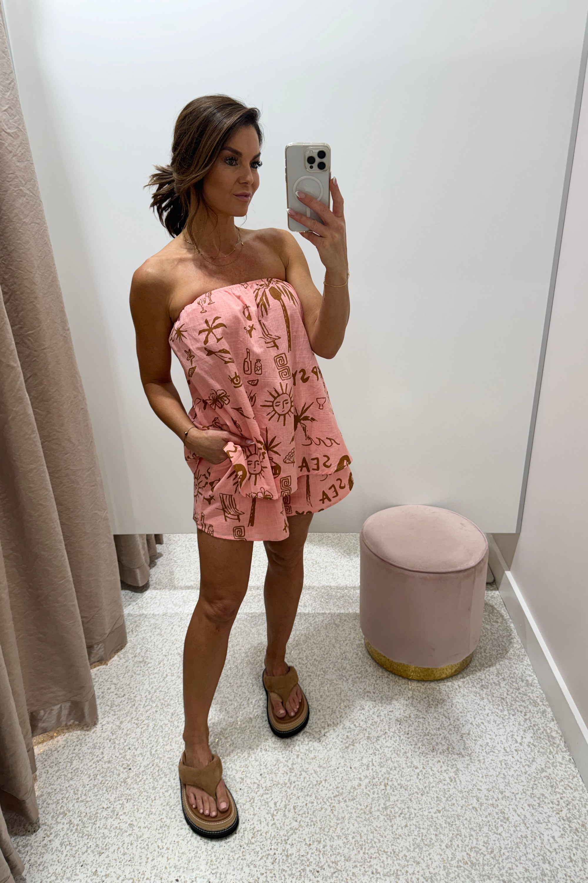 Chosen By Fifi & Annie The Sea Gypsy Strapless Short Set | Peach