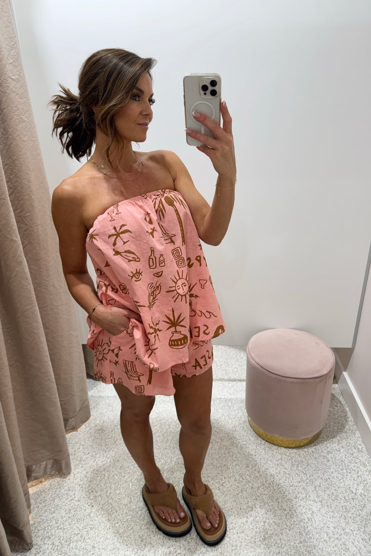 Chosen By Fifi & Annie The Sea Gypsy Strapless Short Set | Peach