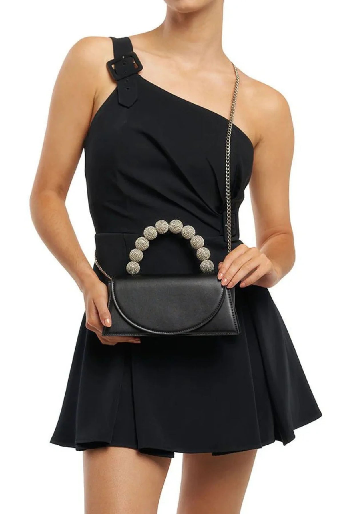 Olga Berg The Gianna Top Handle Clutch | Black