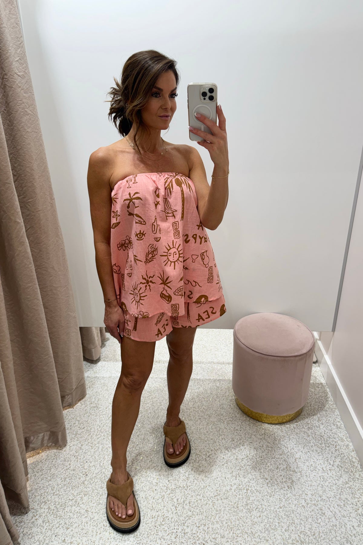 Chosen By Fifi & Annie The Sea Gypsy Strapless Short Set | Peach