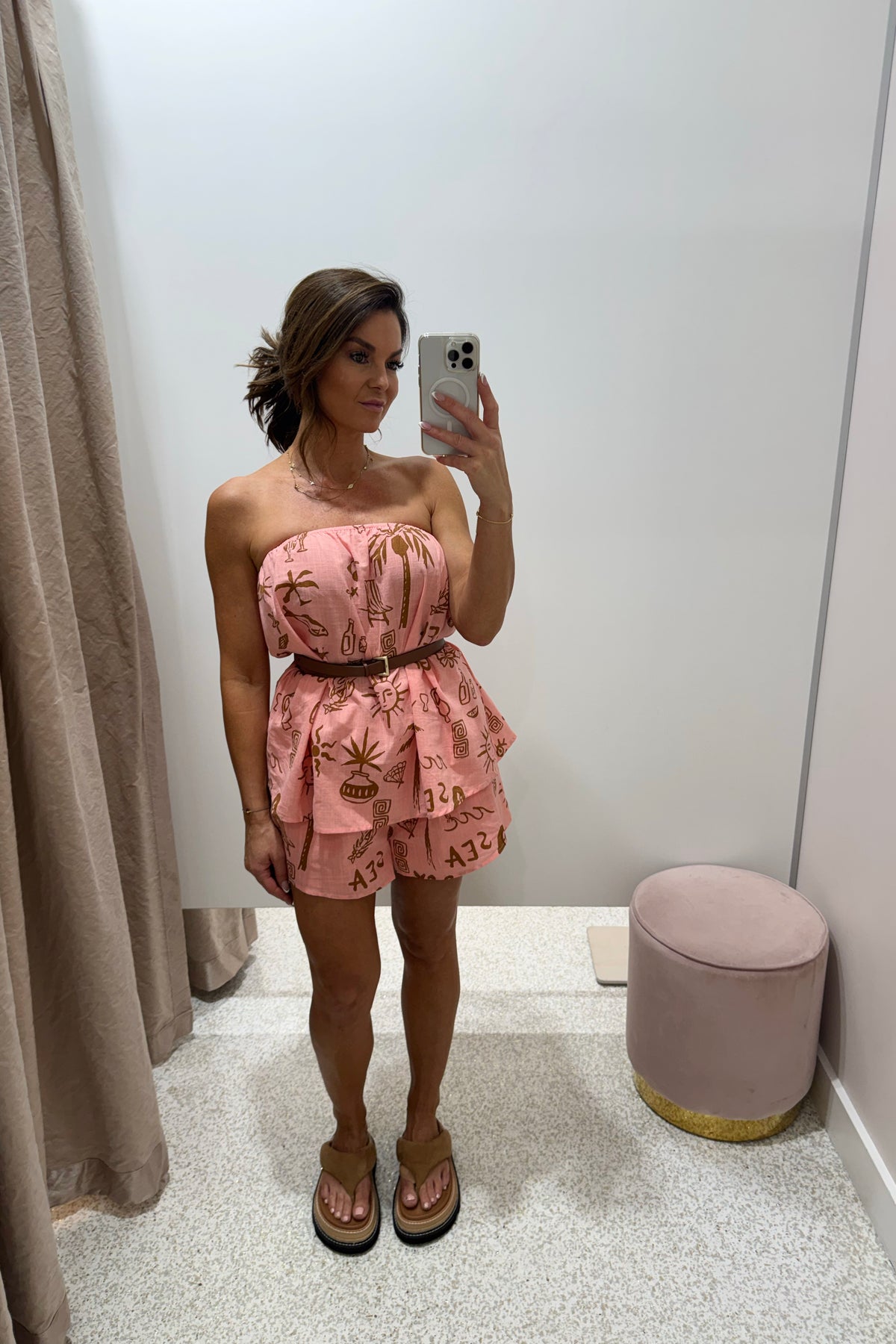 Chosen By Fifi & Annie The Sea Gypsy Strapless Short Set | Peach