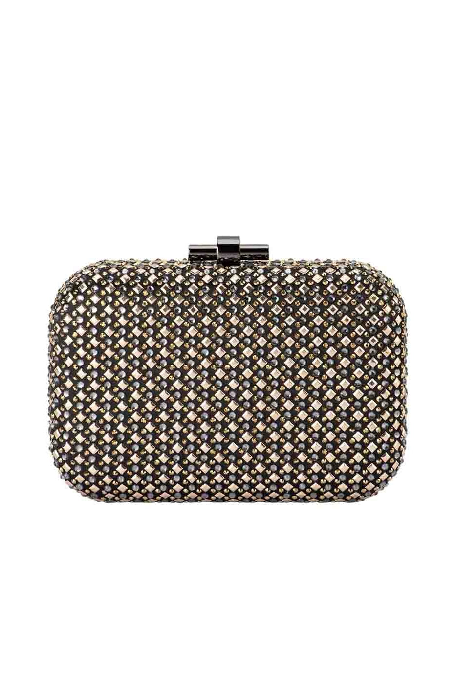 Olga Berg The Ellen Hotfix Clutch Bag | Metallic