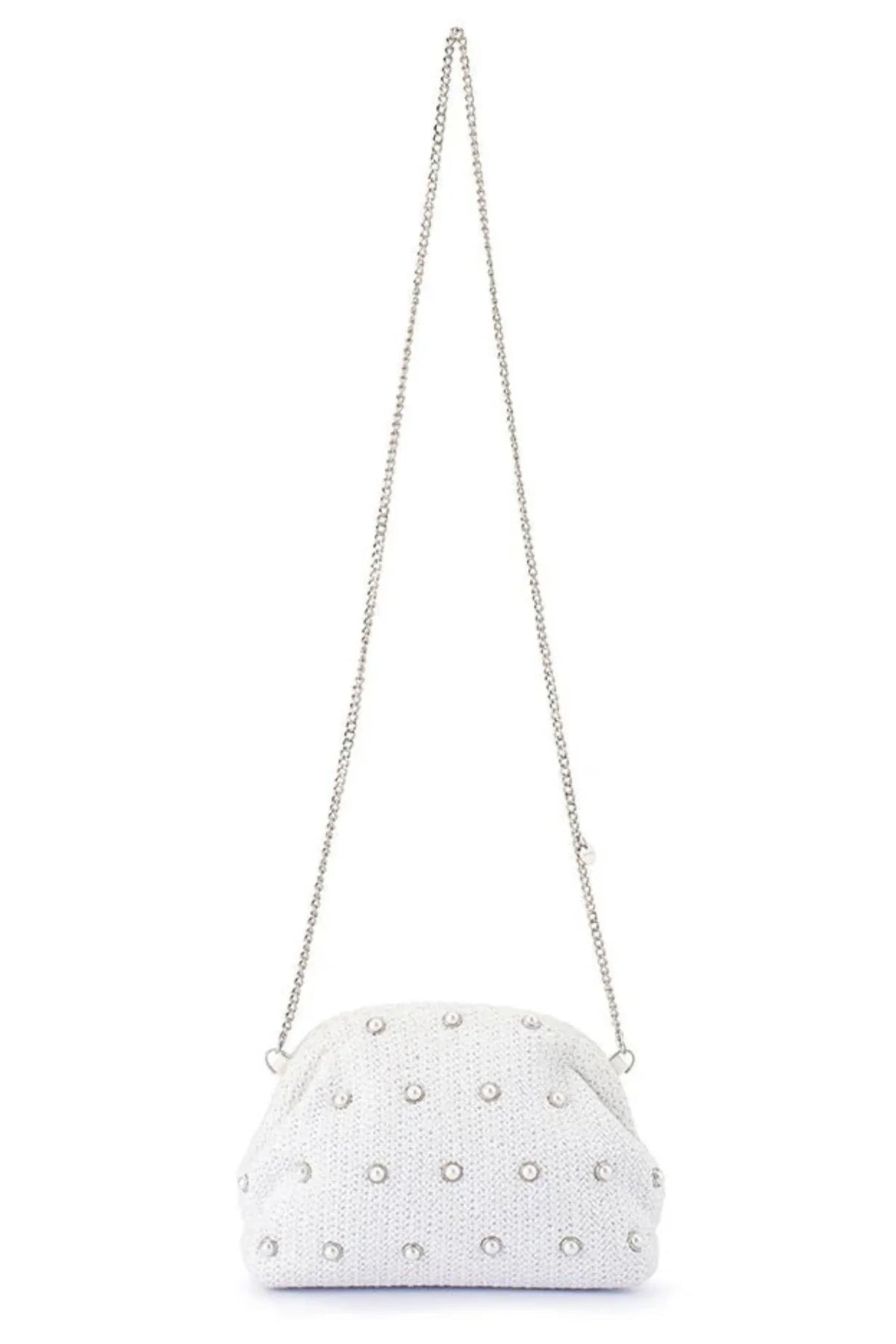 Olga Berg The Kaia Clutch Bag | White