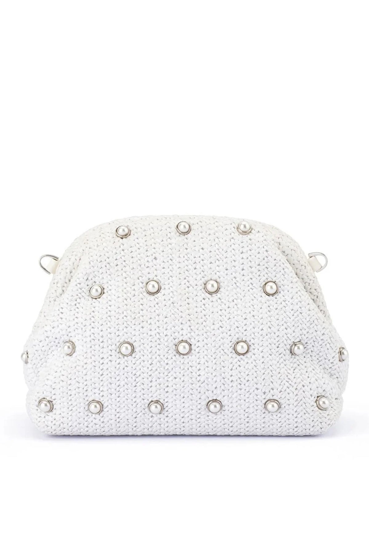 Olga Berg The Kaia Clutch Bag | White