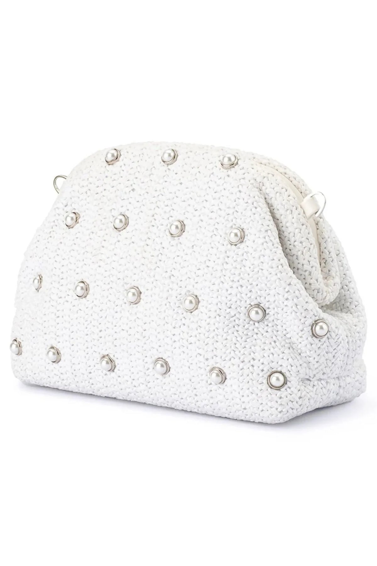 Olga Berg The Kaia Clutch Bag | White