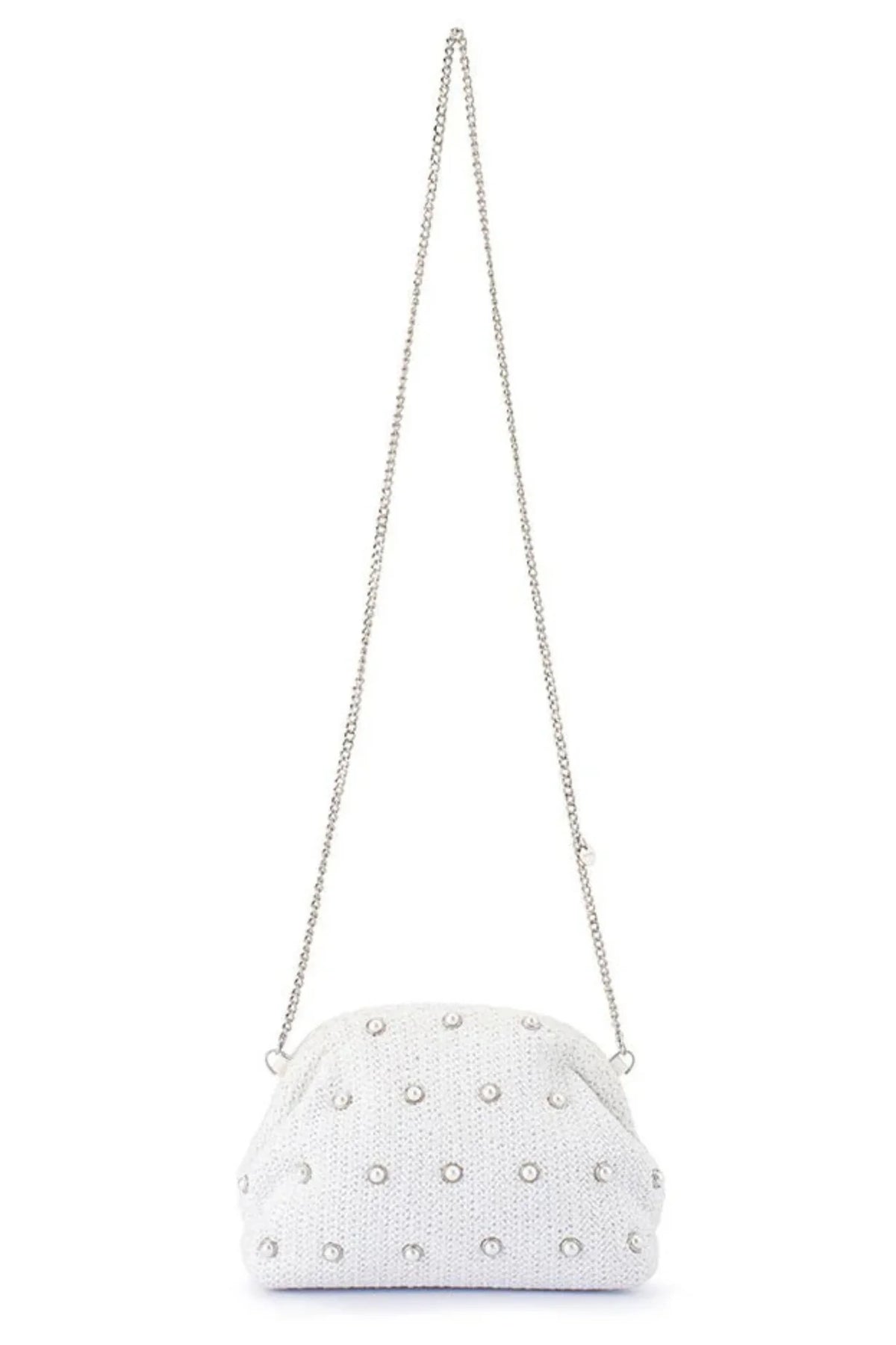 Olga Berg The Kaia Clutch Bag | White