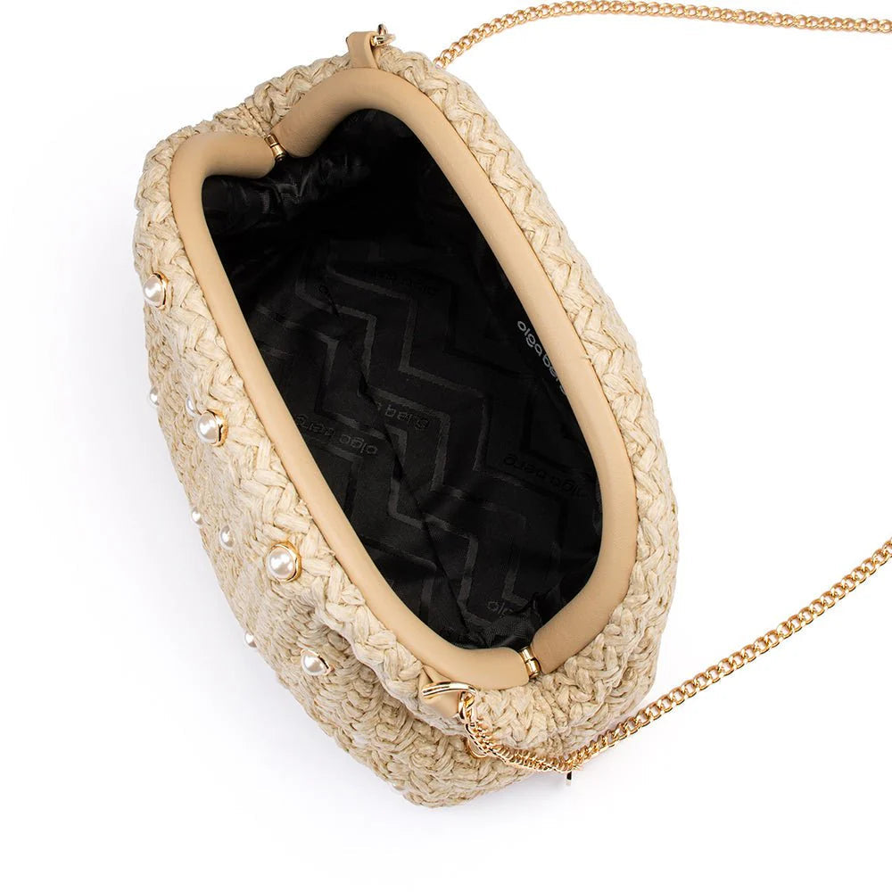 Olga Berg The Kaia Clutch Bag | Natural