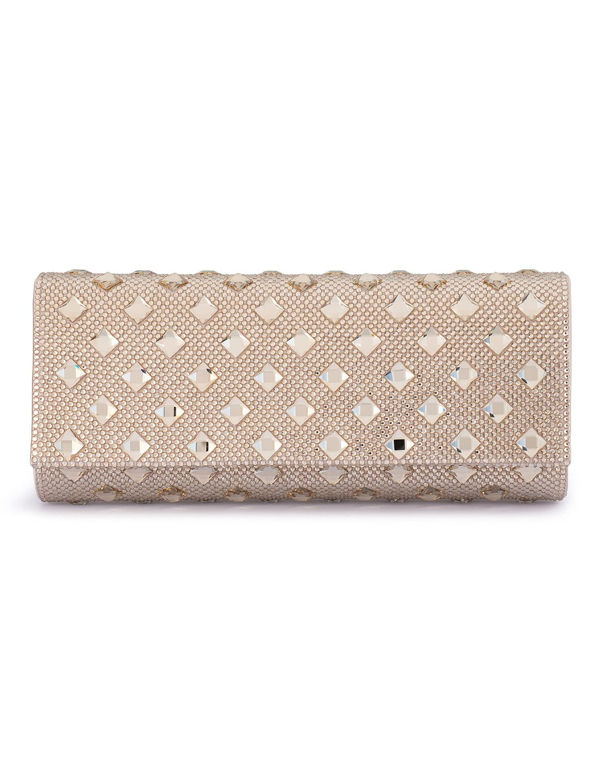 Olga Berg The Bridget Crystal Clutch Bag | Champagne