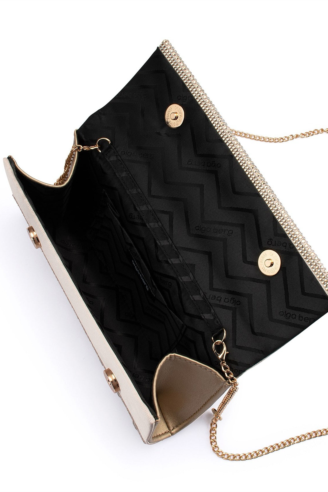 Olga Berg The Bridget Crystal Clutch Bag | Champagne