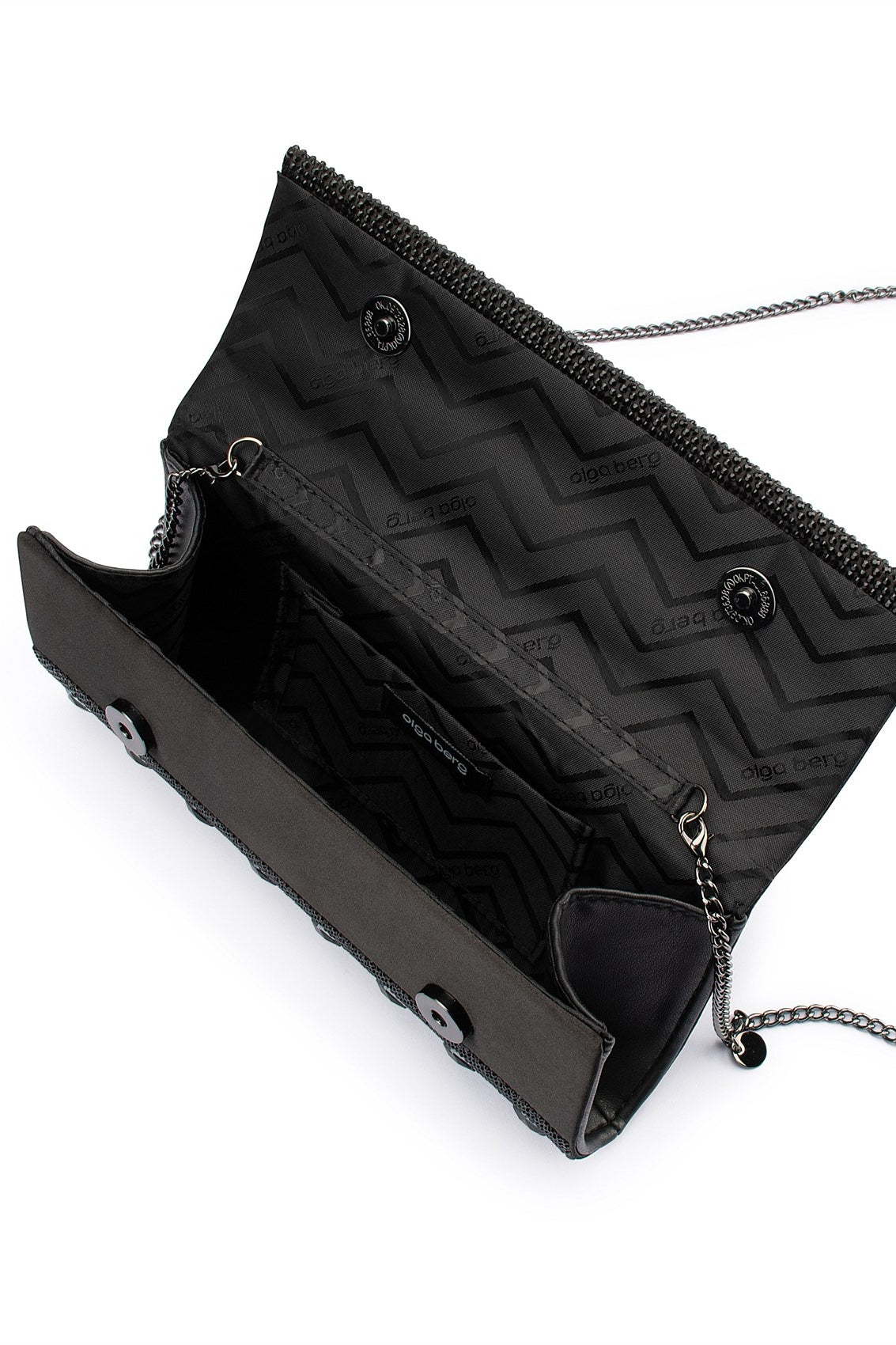 Olga Berg The Bridget Crystal Clutch Bag | Black