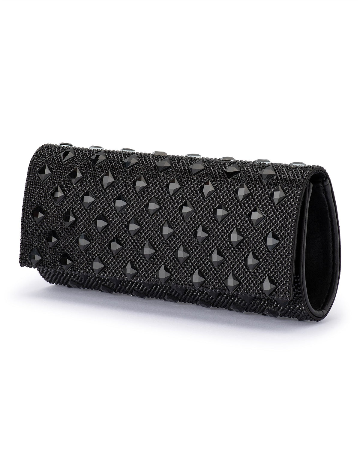 Olga Berg The Bridget Crystal Clutch Bag | Black