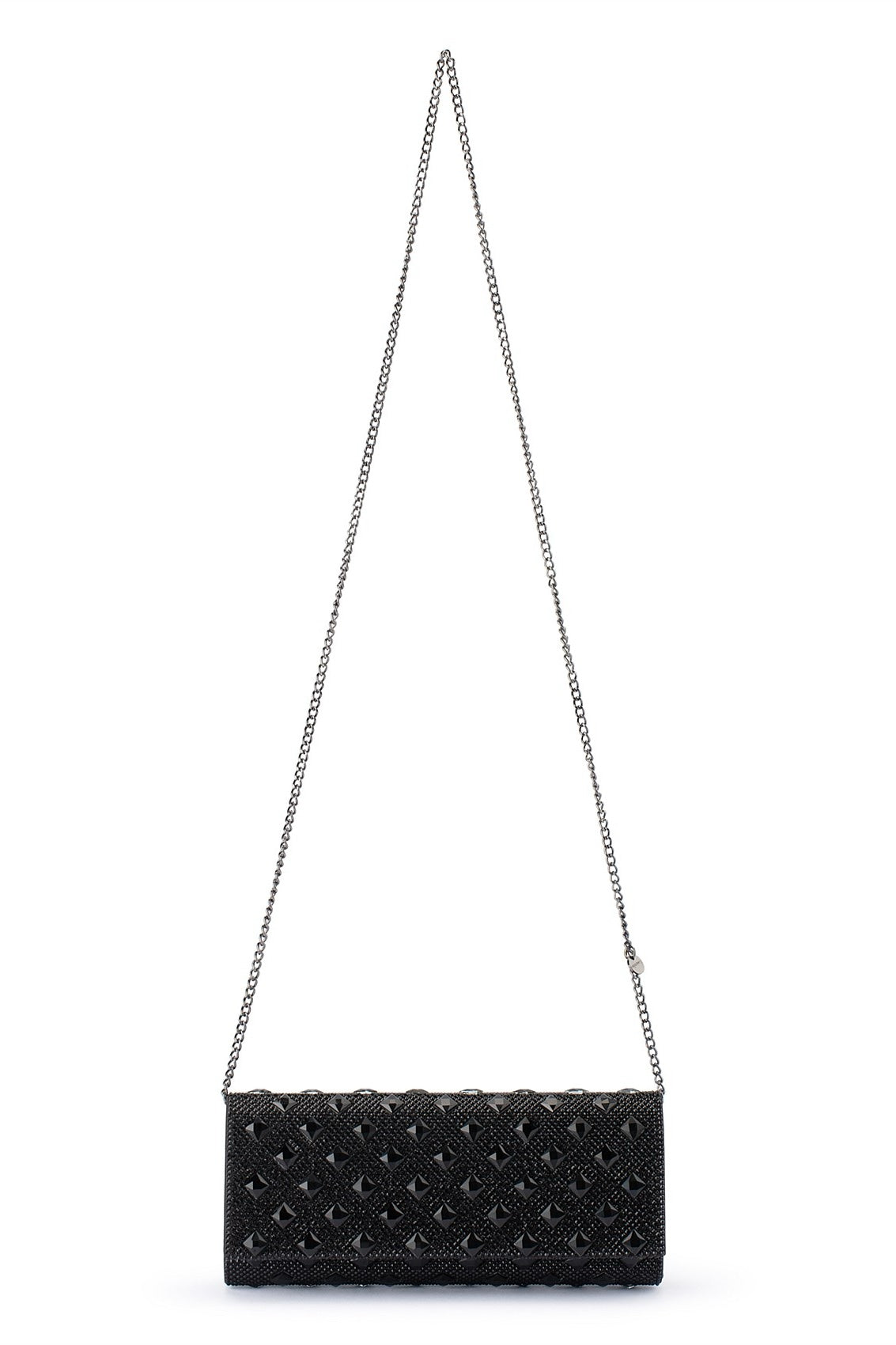 Olga Berg The Bridget Crystal Clutch Bag | Black