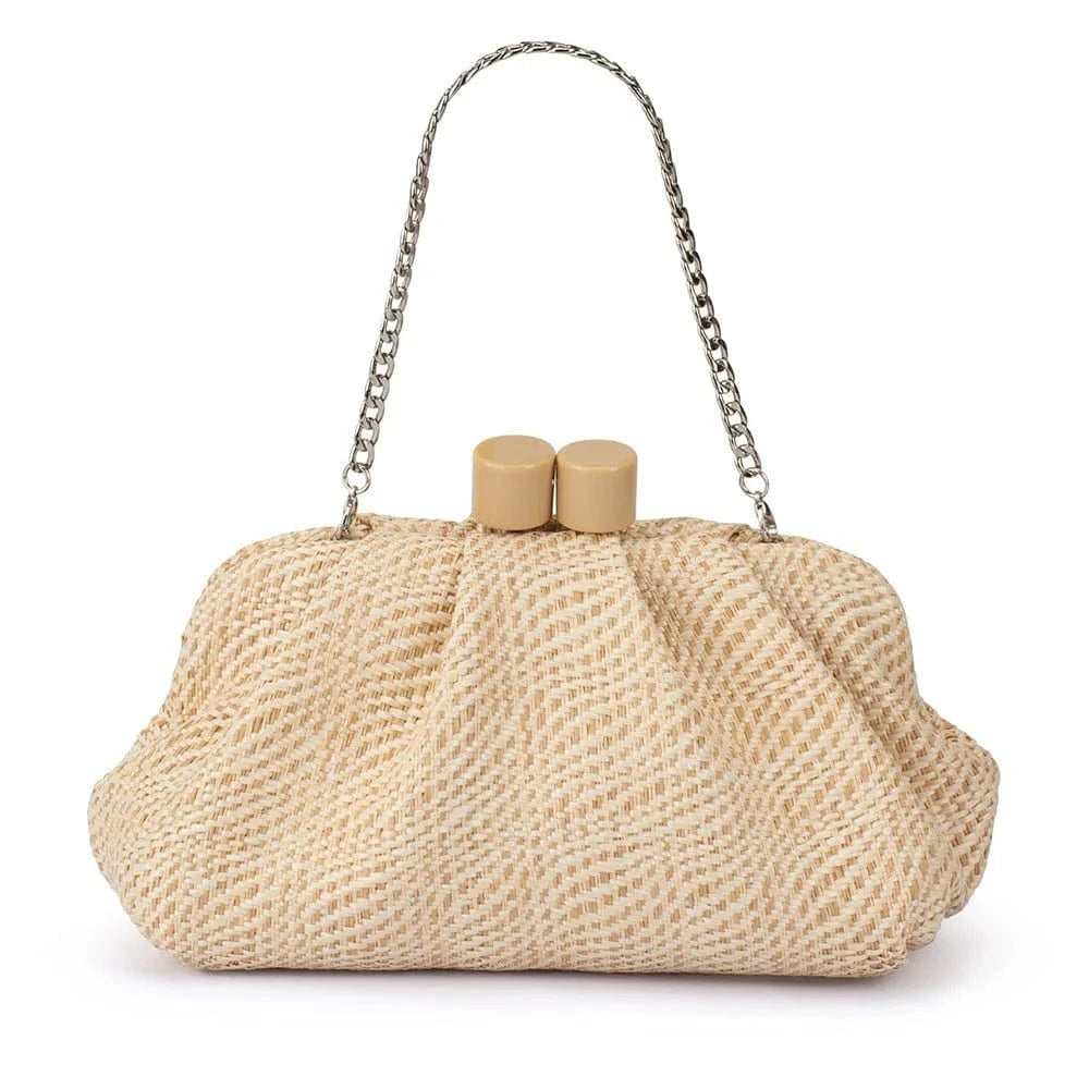 Olga Berg Addison Woven Clutch | Natural