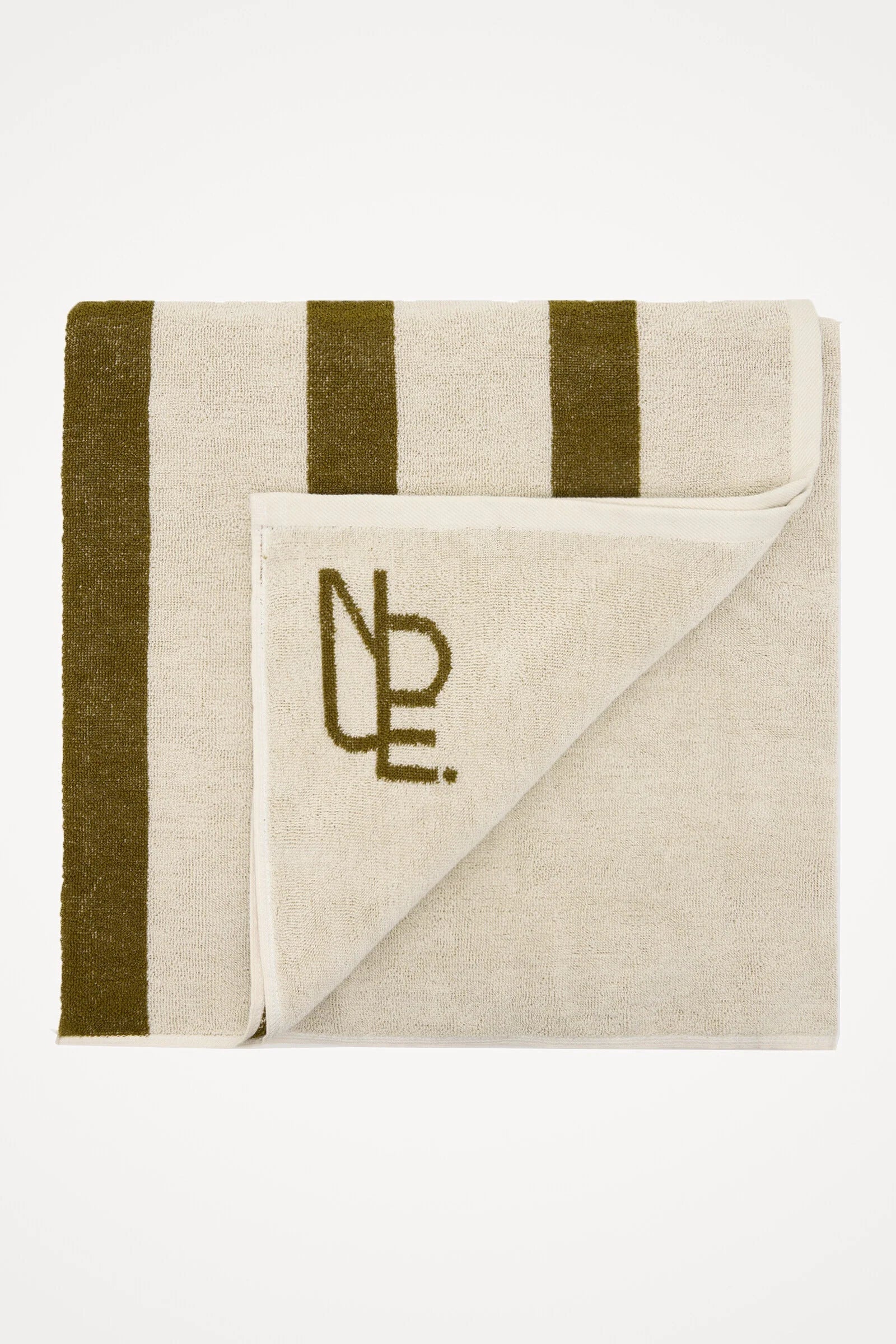Nude Lucy Nude Emblem Stripe Towel | Olive Stripe
