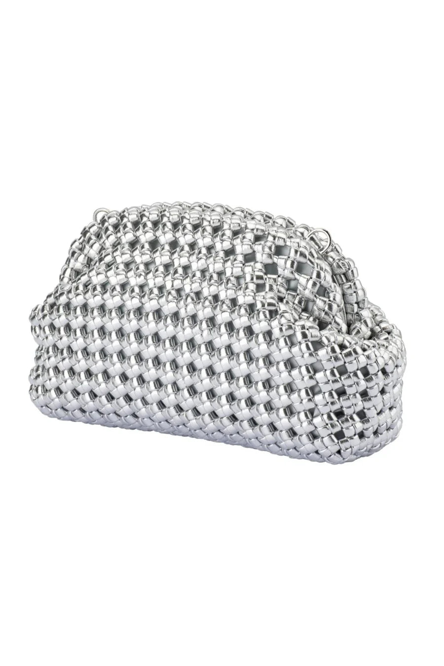Olga Berg Everly Hand Woven Clutch | Silver