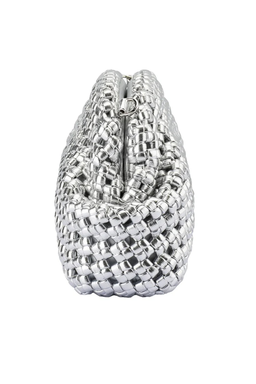 Olga Berg Everly Hand Woven Clutch | Silver