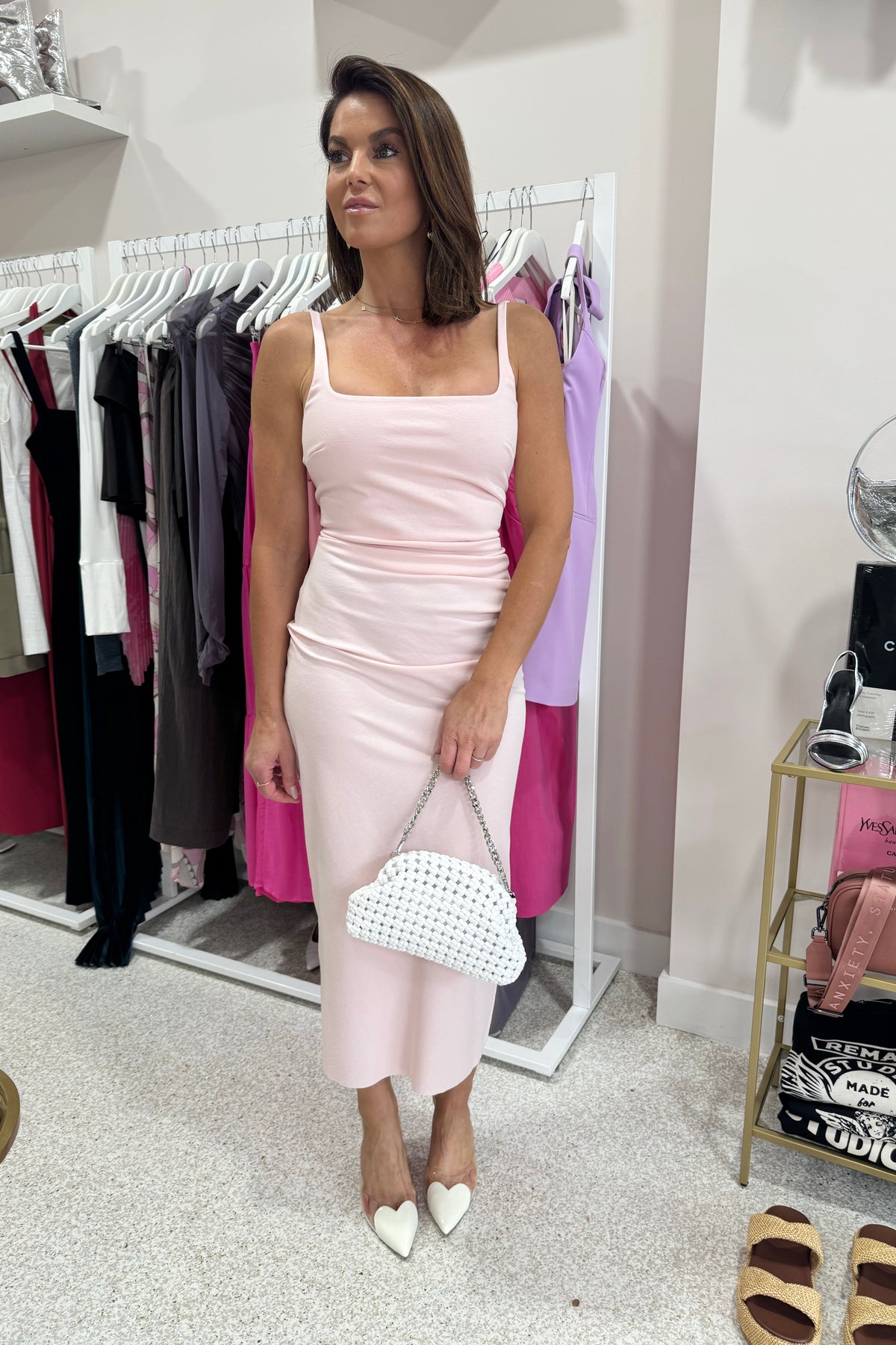 Bec + Bridge Aveline Tuck Midi Dress | Ballet Pink