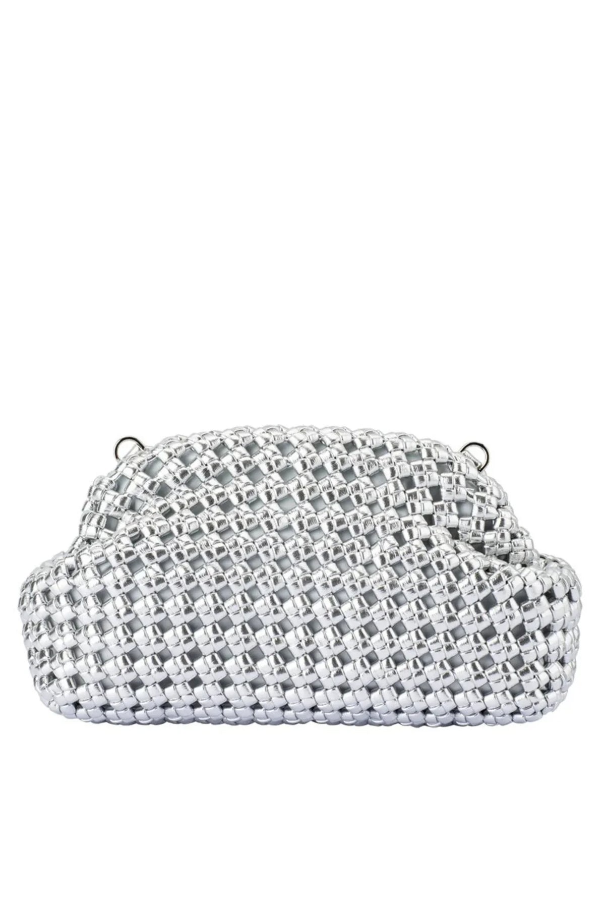 Olga Berg Everly Hand Woven Clutch | Silver