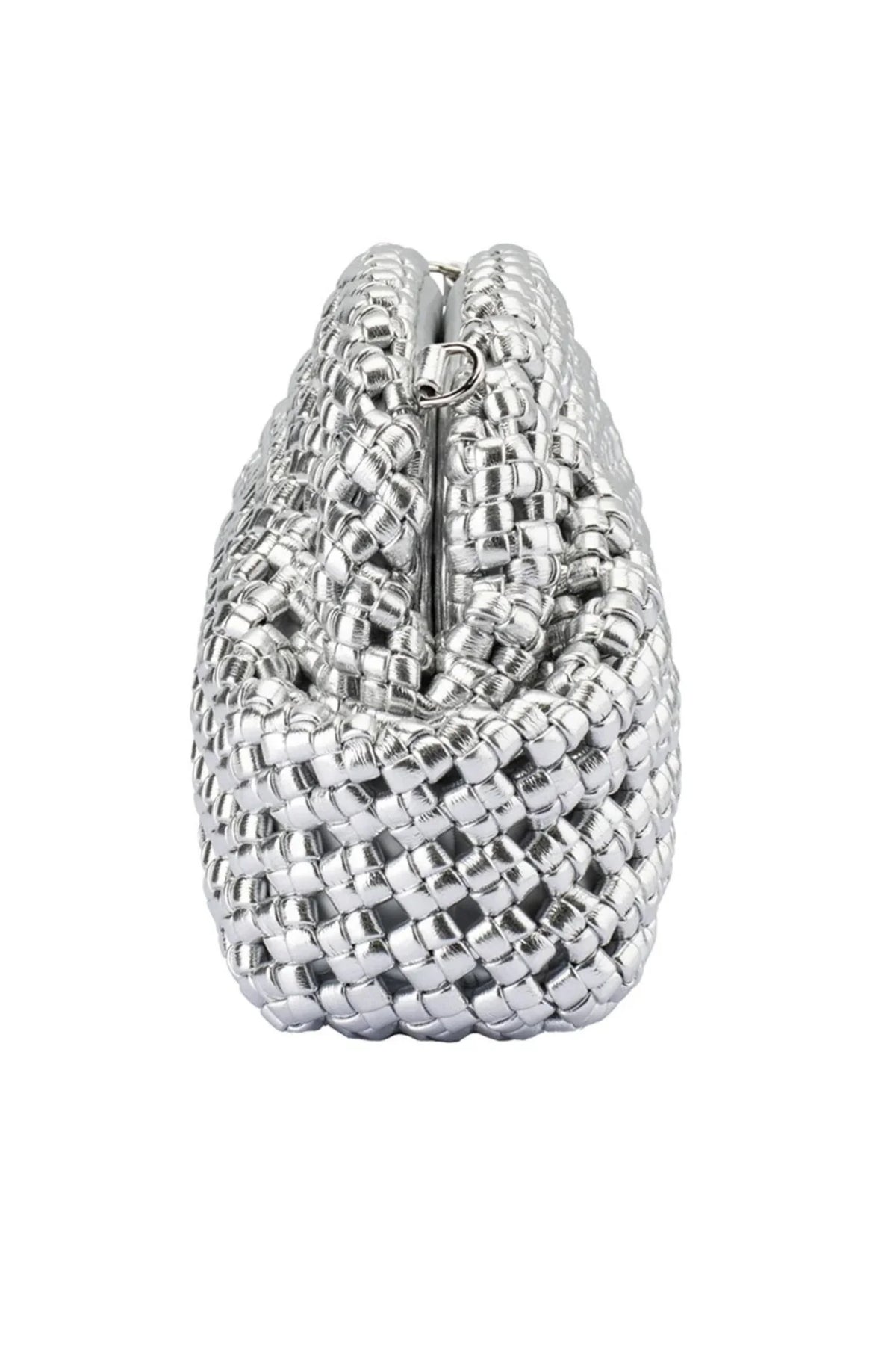Olga Berg Everly Hand Woven Clutch | Silver