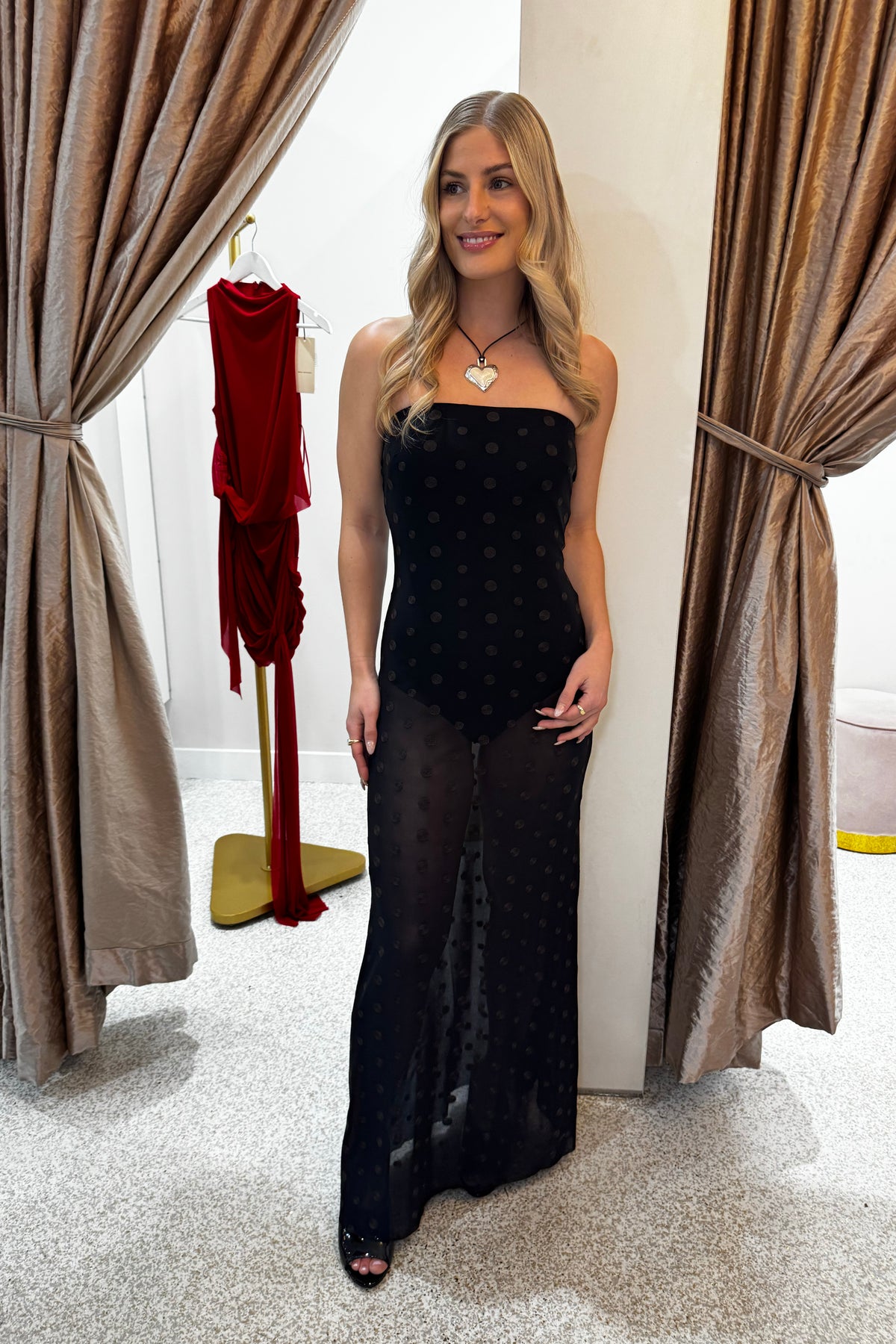 Bec + Bridge Karla Strapless Maxi Dress | Black / Choc Spot