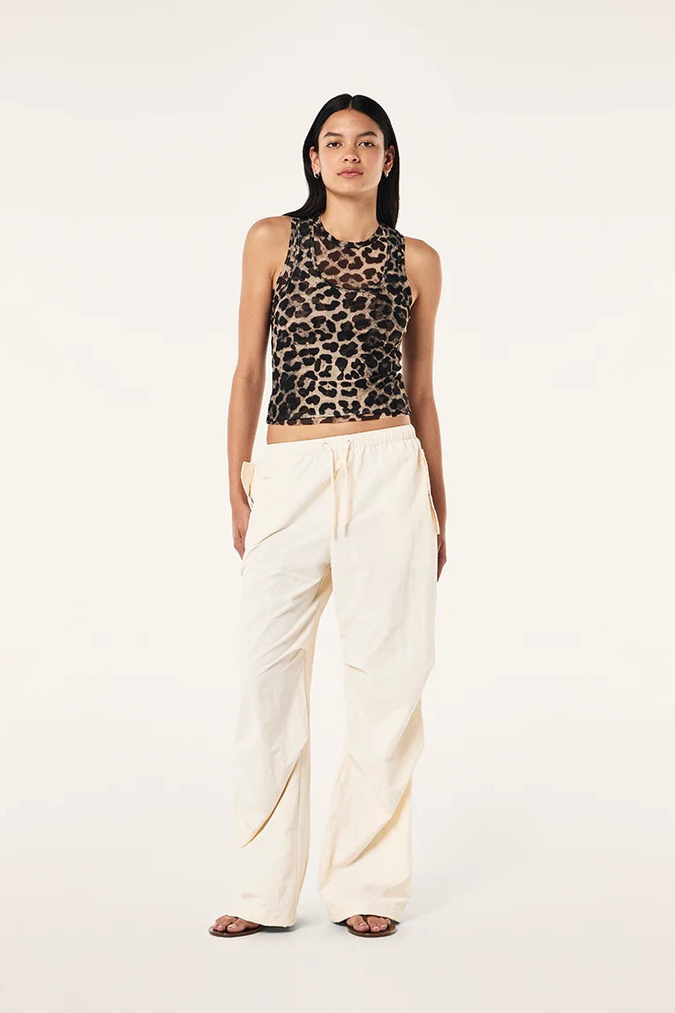 P.E Nation Discovery Mesh Tank | Leopard Print