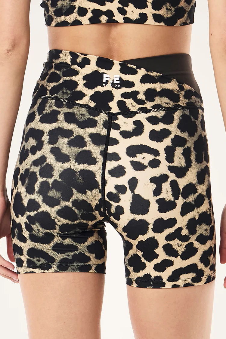 P.E Nation Wander 5" Bike Short | Leopard Print / Smokestone