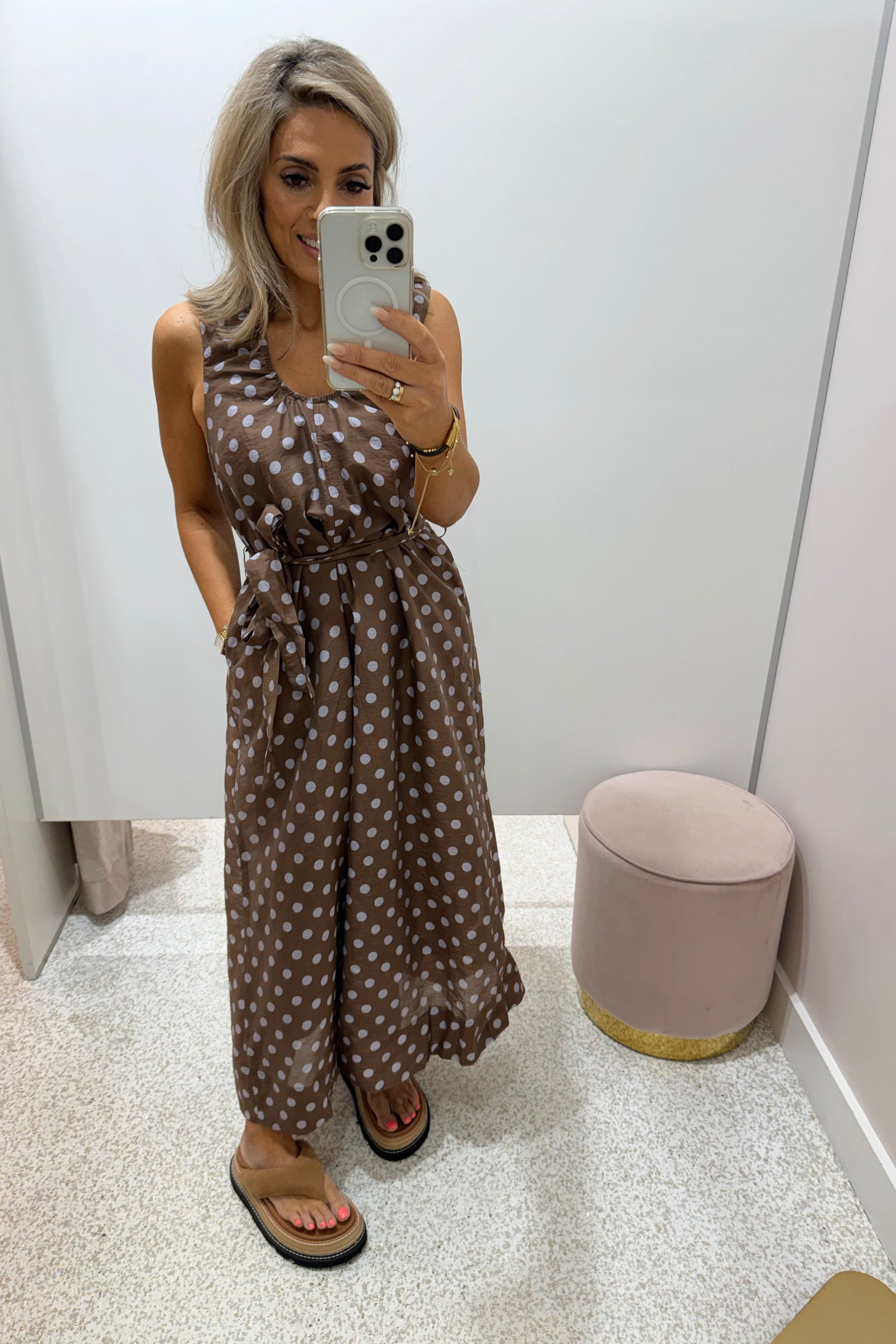 Chosen By Fifi & Annie The Audrey Polka Midi Dress | Brown Polka || BEST SELLER RESTOCKED ETA 18/12/2025