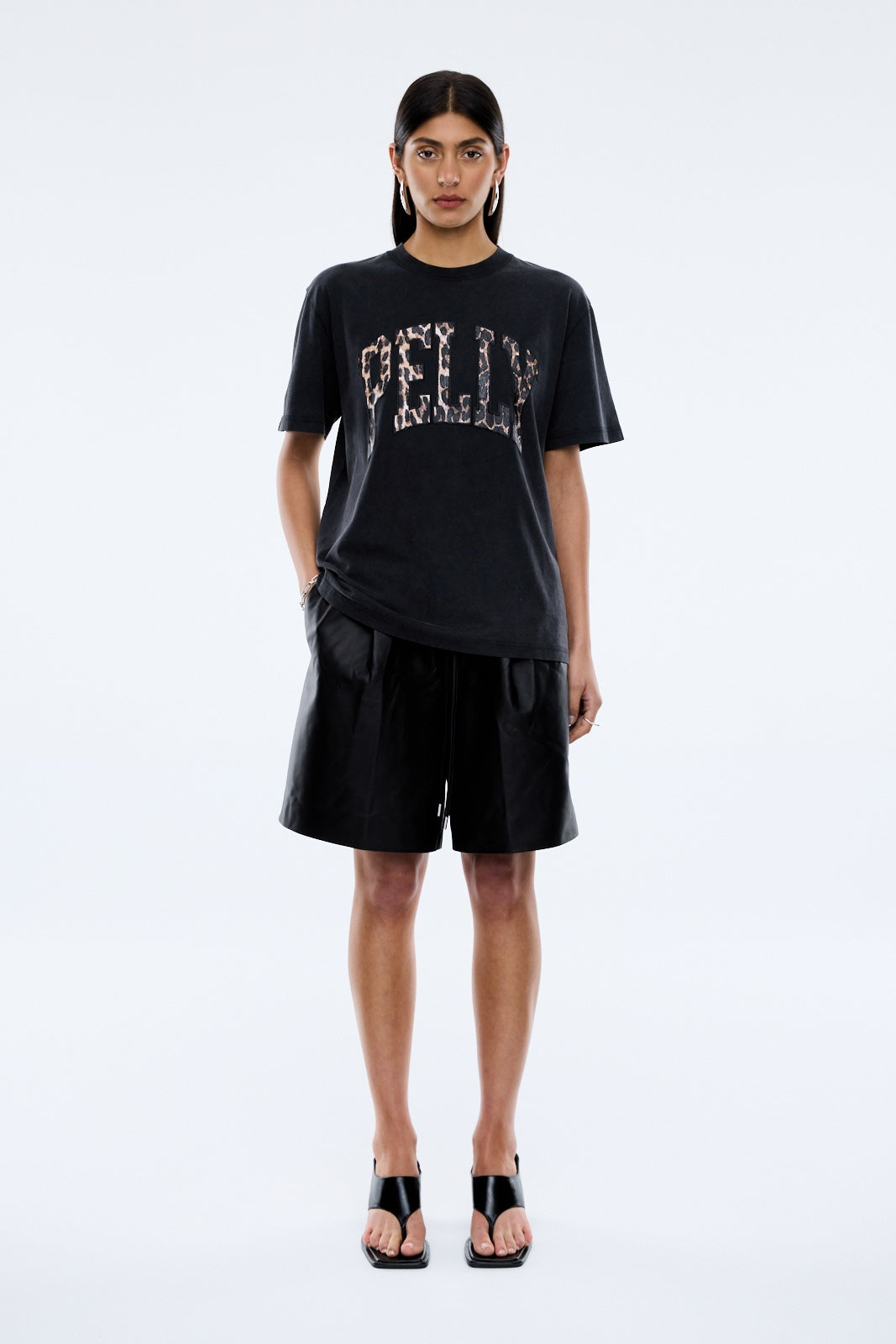 Ena Pelly Leopard Collegiate Tee | Vintage Black