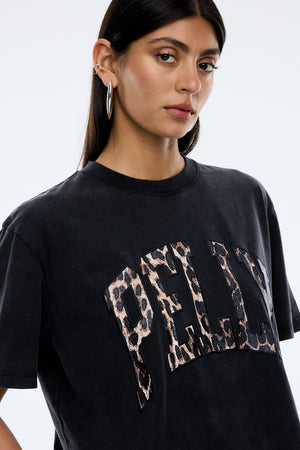 Ena Pelly Leopard Collegiate Tee | Vintage Black
