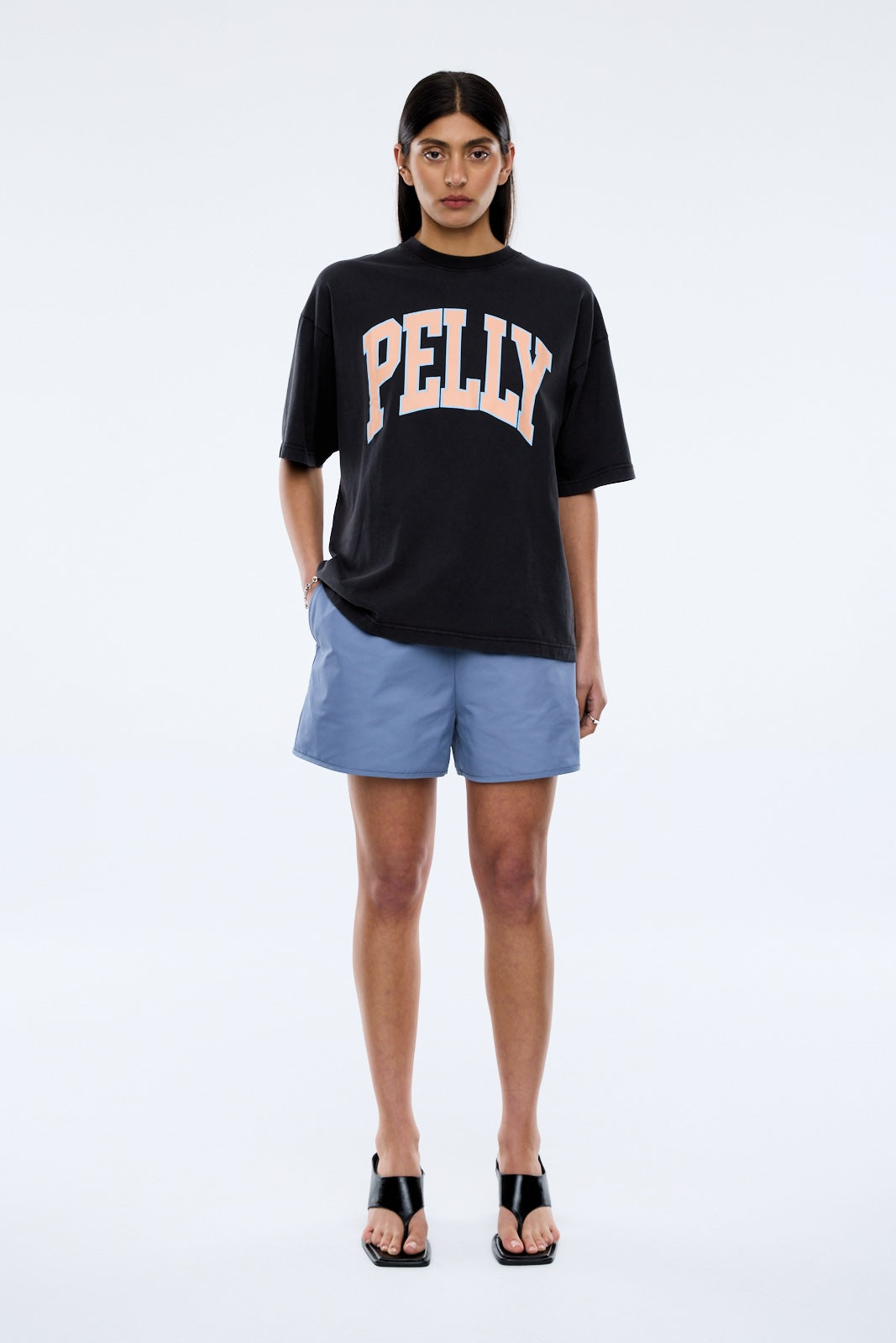 Ena Pelly Peach Pelly Collegiate Tee | Vintage Black