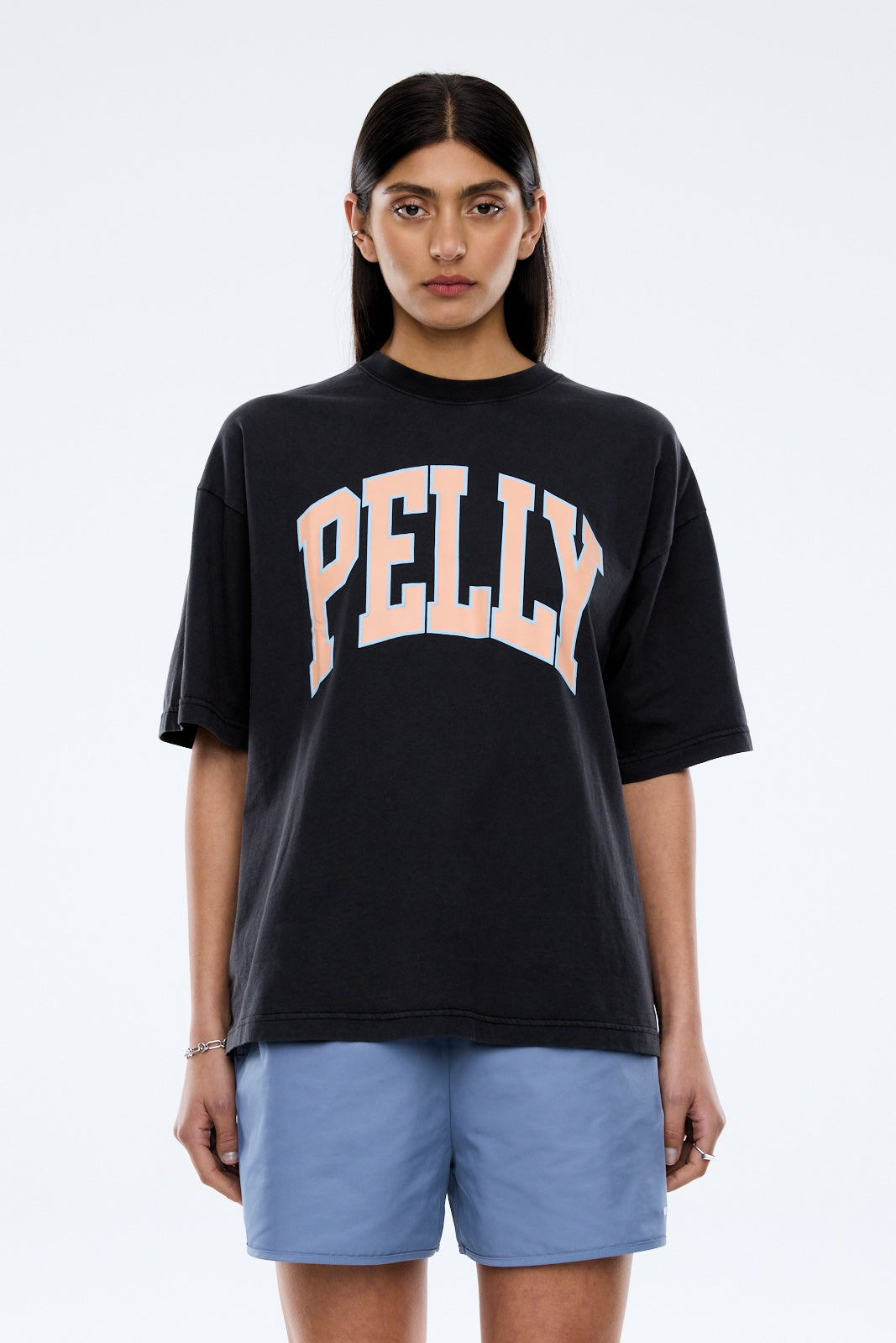 Ena Pelly Peach Pelly Collegiate Tee | Vintage Black