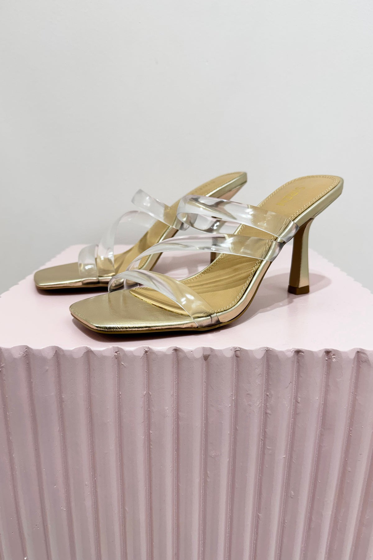 Siren Spence Heeled Sandals | Gold Metallic