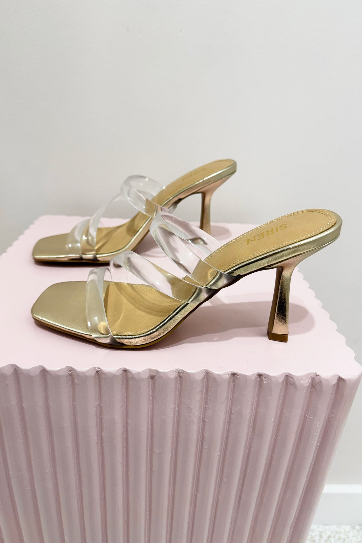 Siren Spence Heeled Sandals | Gold Metallic