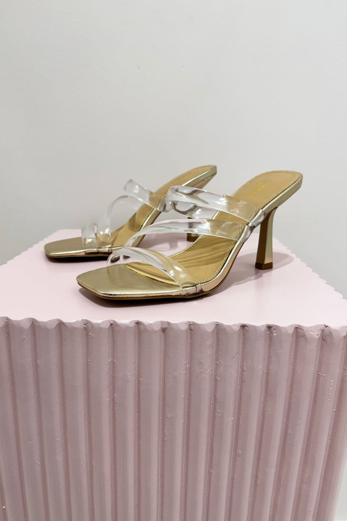 Siren Spence Heeled Sandals | Gold Metallic